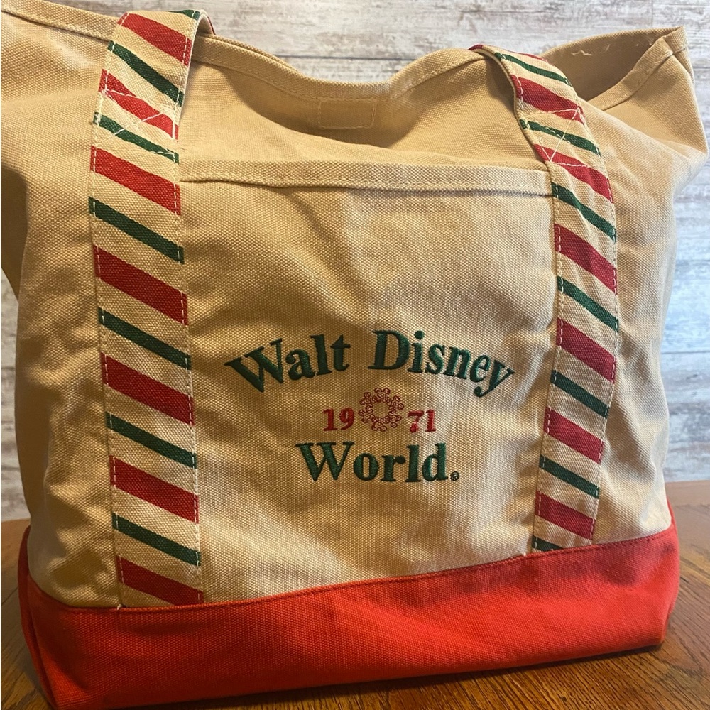 Walt Disney World Canvas Tote Bag - Beige and Red